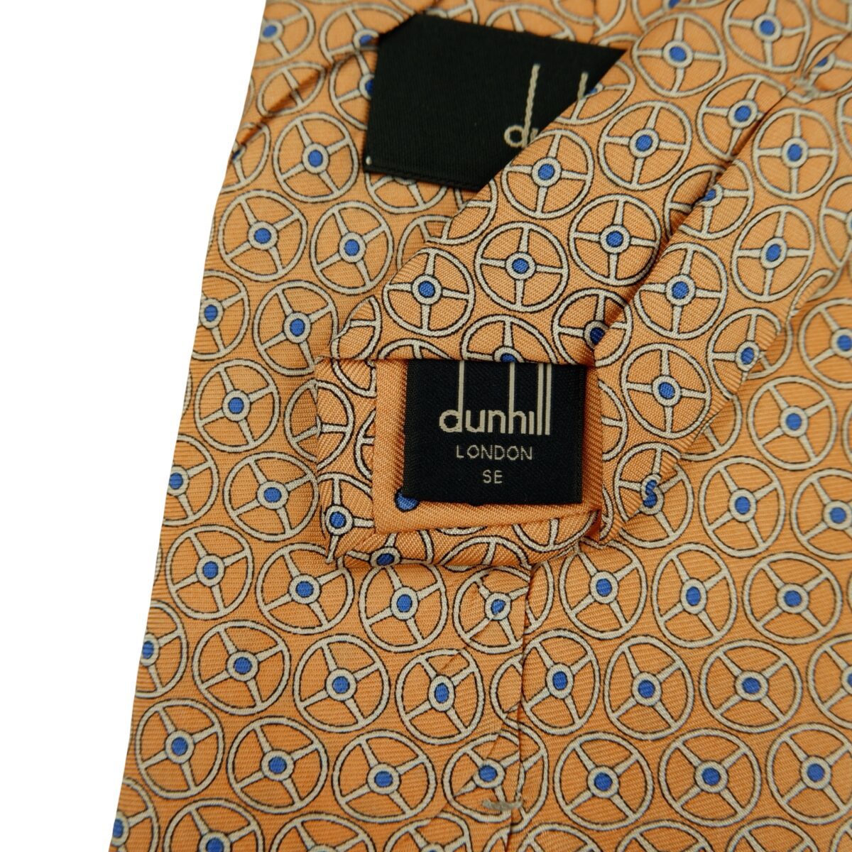 a16413 11 Dunhill Tie Silk Orange Geometric Italy (US Import Tax Included) มุมที่ 11