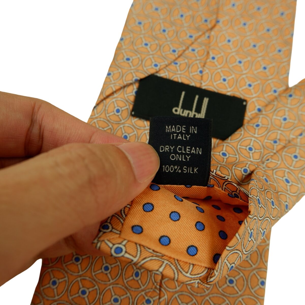 a16413 12 Dunhill Tie Silk Orange Geometric Italy (US Import Tax Included) มุมที่ 12