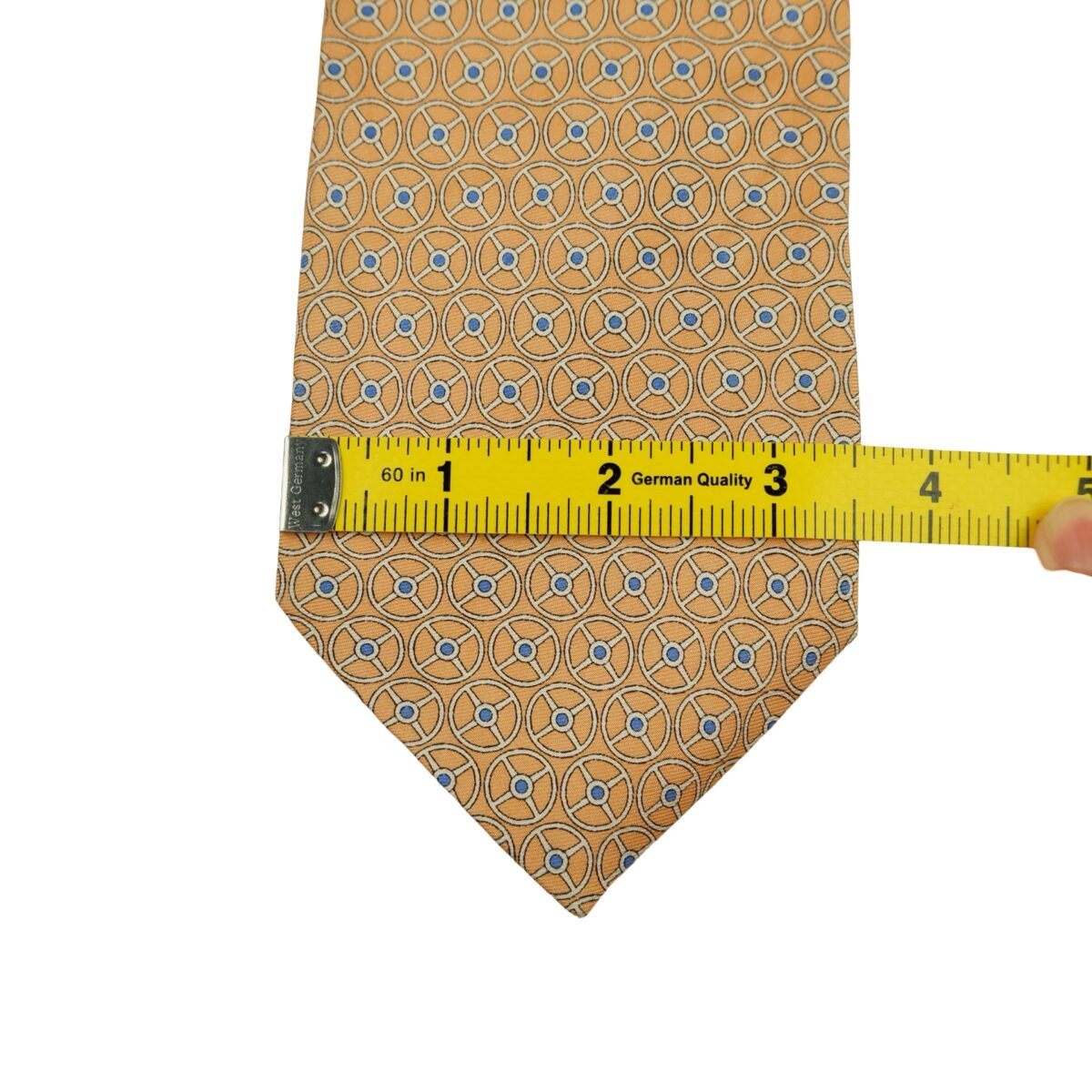 a16413 13 Dunhill Tie Silk Orange Geometric Italy (US Import Tax Included) มุมที่ 13