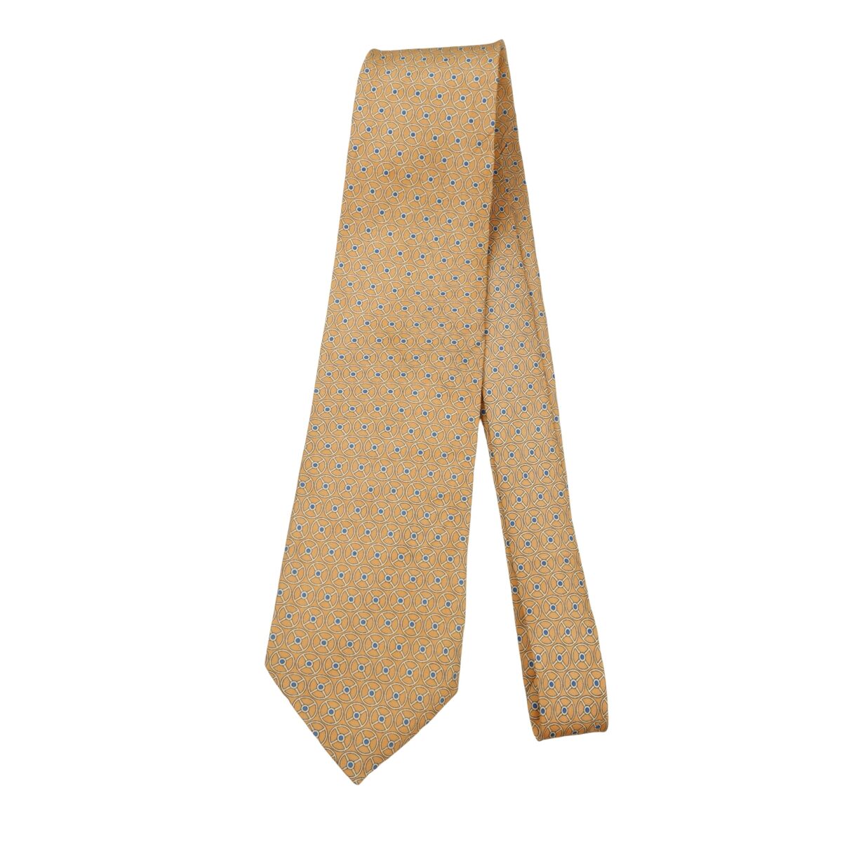 a16413 5 Dunhill Tie Silk Orange Geometric Italy (US Import Tax Included) มุมที่ 5