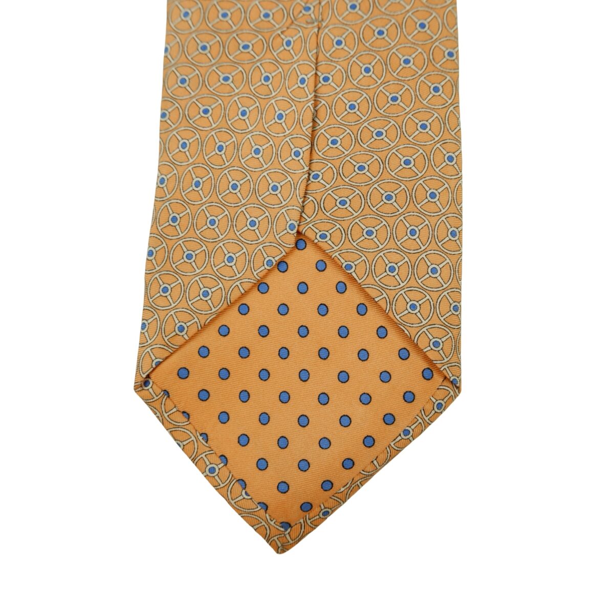 a16413 8 Dunhill Tie Silk Orange Geometric Italy (US Import Tax Included) มุมที่ 8