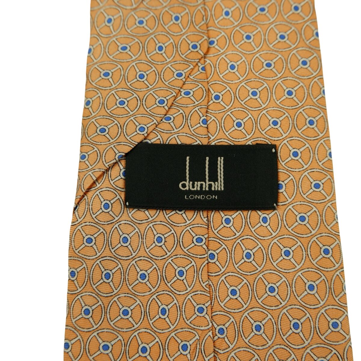 a16413 9 Dunhill Tie Silk Orange Geometric Italy (US Import Tax Included) มุมที่ 9