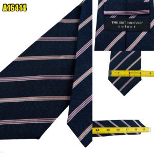 The Suit Company Tie Silk Dark Navy Pink Stripe Japan (US Import Tax Included) มุมที่ 1