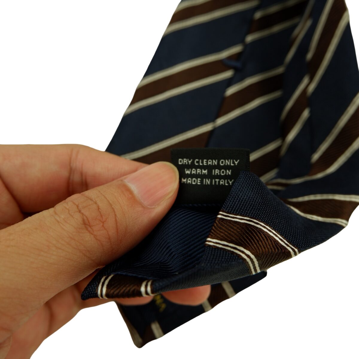 a16415 10 Ermenegildo Zegna Tie Silk Dark Navy Pink Stripe Italy (US Import Tax Included) มุมที่ 10
