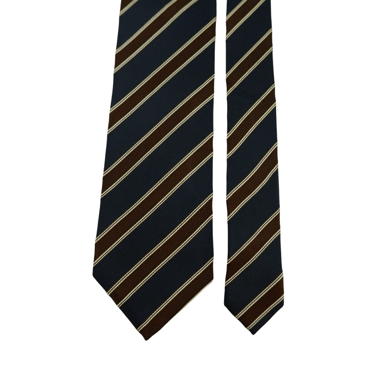 a16415 3 Ermenegildo Zegna Tie Silk Dark Navy Pink Stripe Italy (US Import Tax Included) มุมที่ 3