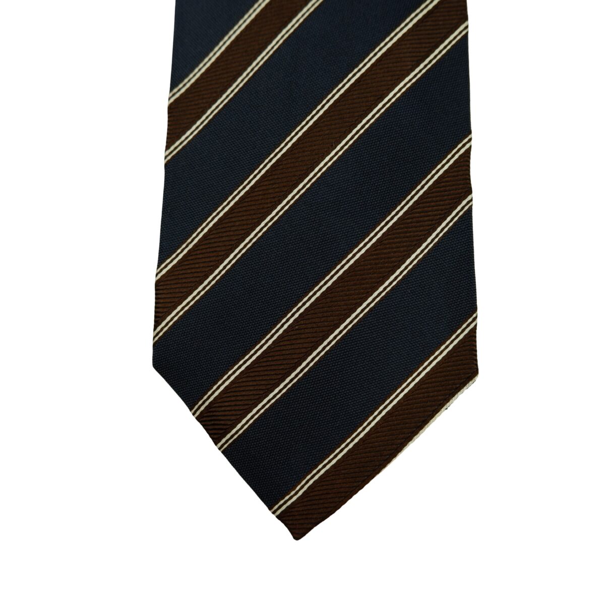 a16415 6 Ermenegildo Zegna Tie Silk Dark Navy Pink Stripe Italy (US Import Tax Included) มุมที่ 6