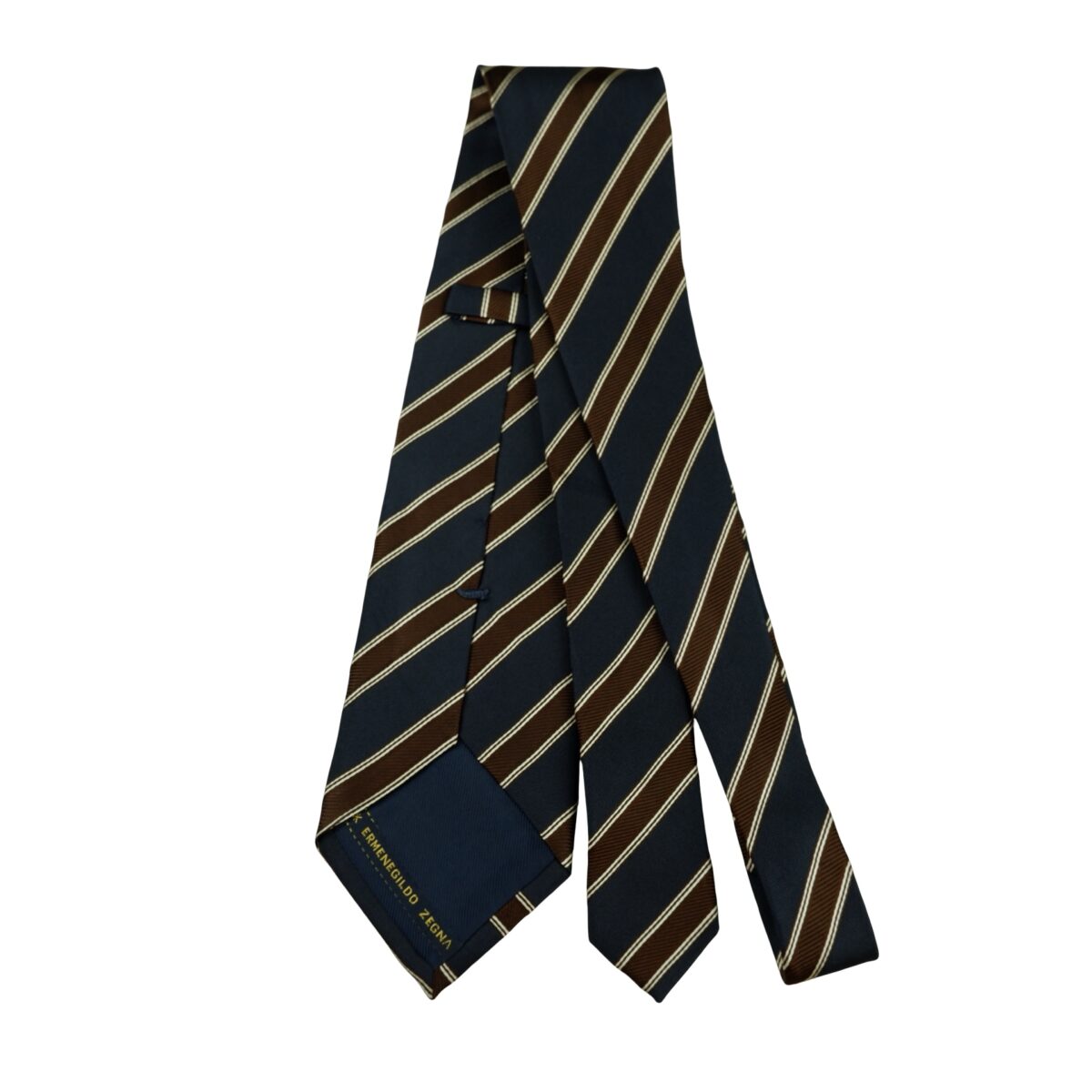a16415 7 Ermenegildo Zegna Tie Silk Dark Navy Pink Stripe Italy (US Import Tax Included) มุมที่ 7
