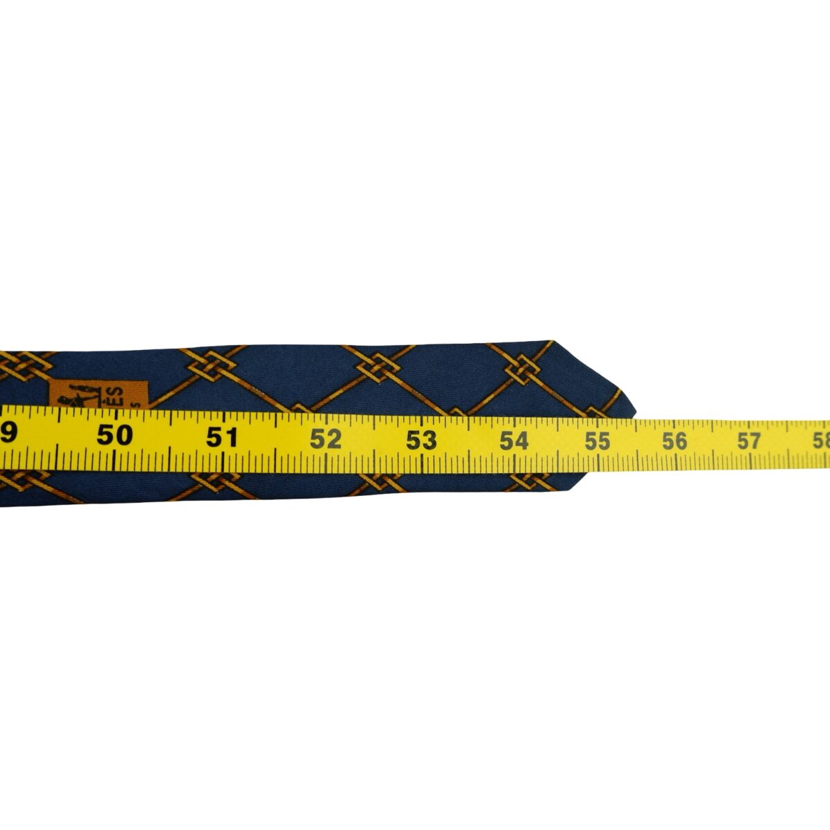 a16417 14 Hermes Tie Silk Navy Geometric (US Import Tax Included) มุมที่ 14
