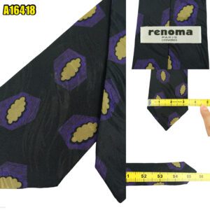 Renoma Tie Silk Black Abstract Pattern Japan (US Import Tax Included) มุมที่ 1