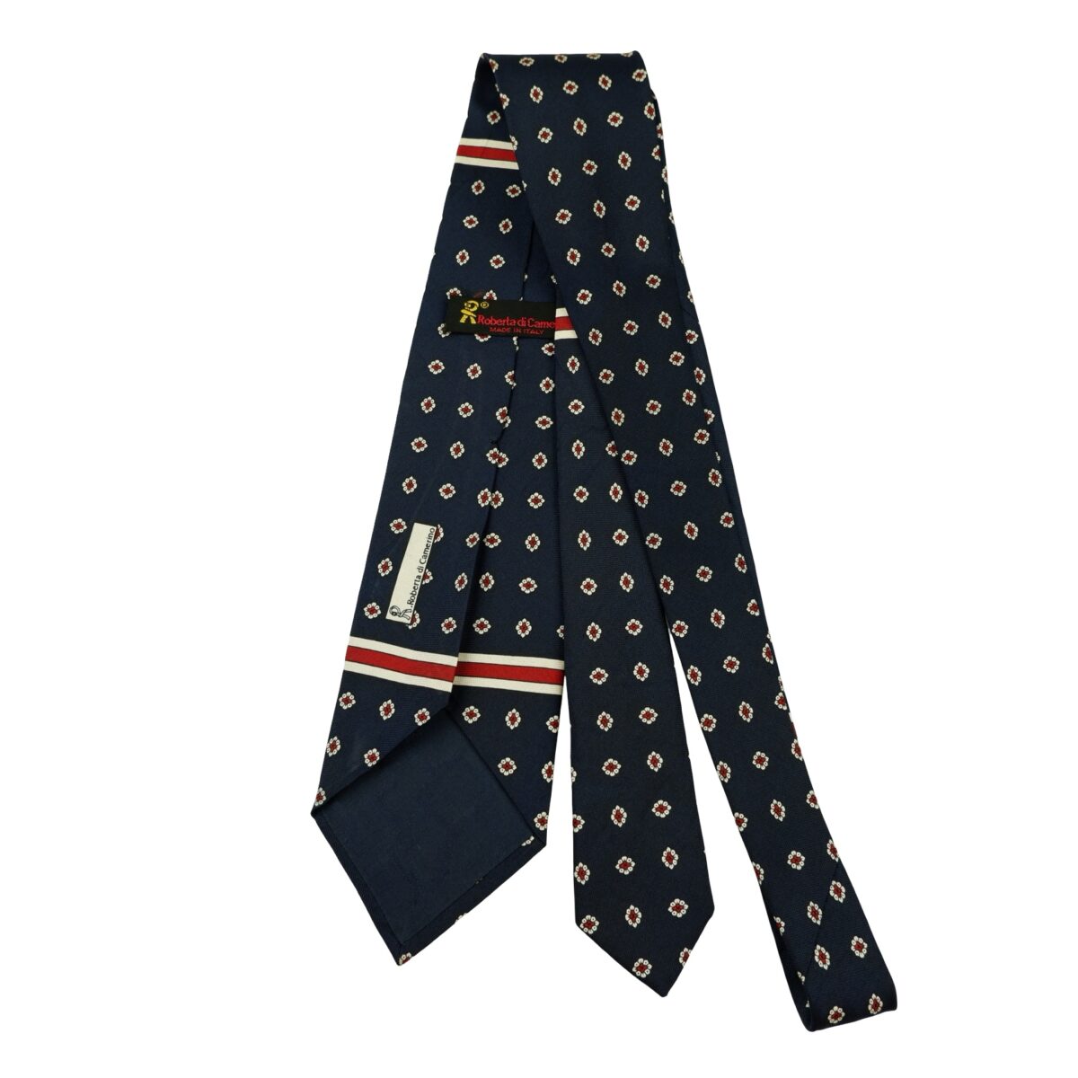 Roberta Di Camerino Tie Silk Dark Navy Pink Stripe Italy (US Import Tax Included) | mesabb clothing Roberta Di Camerino Tie Silk Dark Navy Pink Stripe Italy (US Import Tax Included) มุมที่ 7