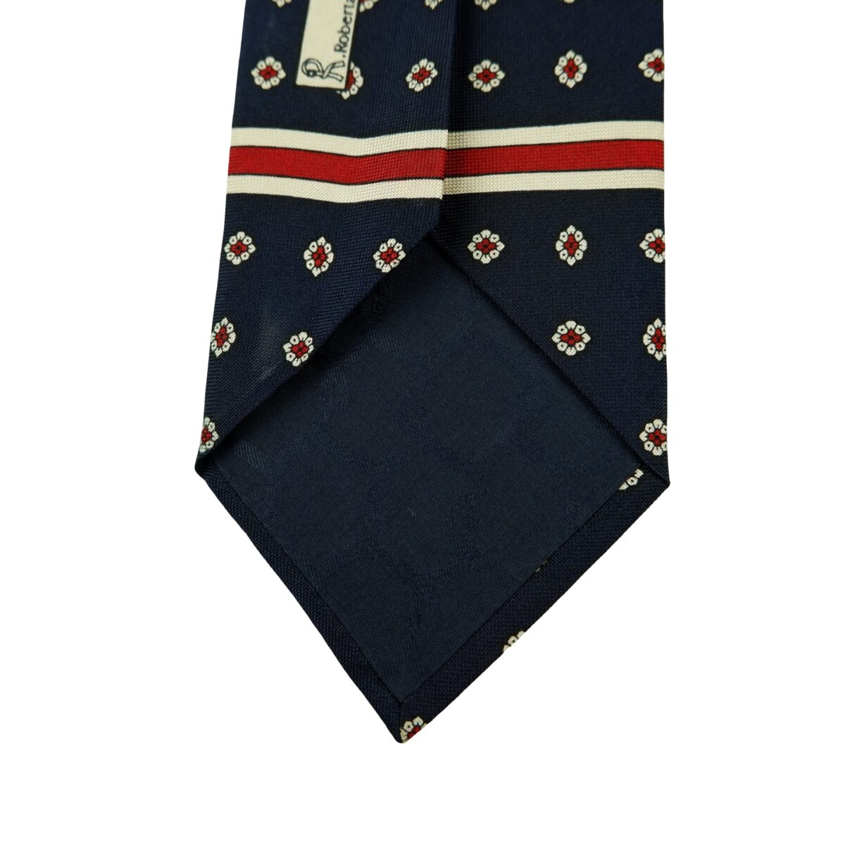 Roberta Di Camerino Tie Silk Dark Navy Pink Stripe Italy (US Import Tax Included) | mesabb clothing Roberta Di Camerino Tie Silk Dark Navy Pink Stripe Italy (US Import Tax Included) มุมที่ 8