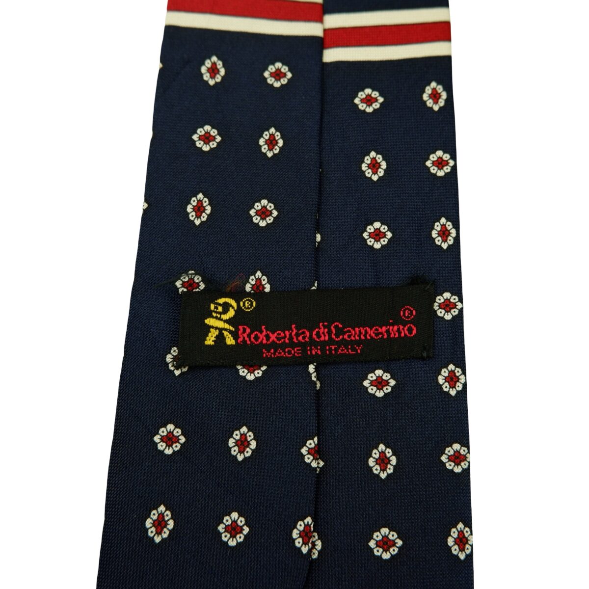 Roberta Di Camerino Tie Silk Dark Navy Pink Stripe Italy (US Import Tax Included) | mesabb clothing Roberta Di Camerino Tie Silk Dark Navy Pink Stripe Italy (US Import Tax Included) มุมที่ 9