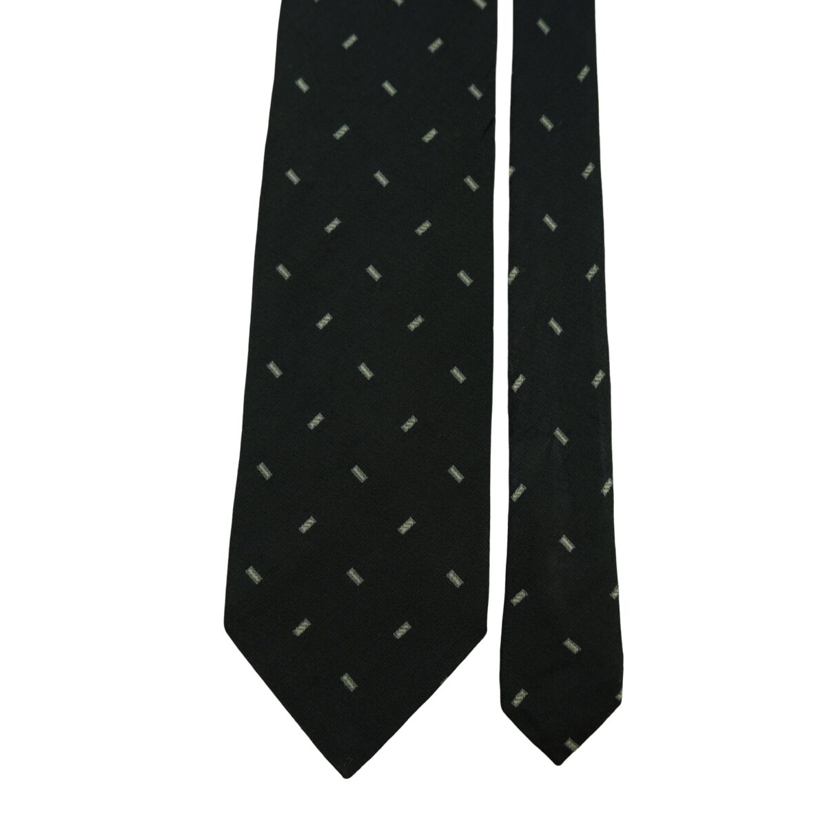 a16420 3 Armani Collezioni Tie Silk Black Geometric Italy (US Import Tax Included) มุมที่ 3