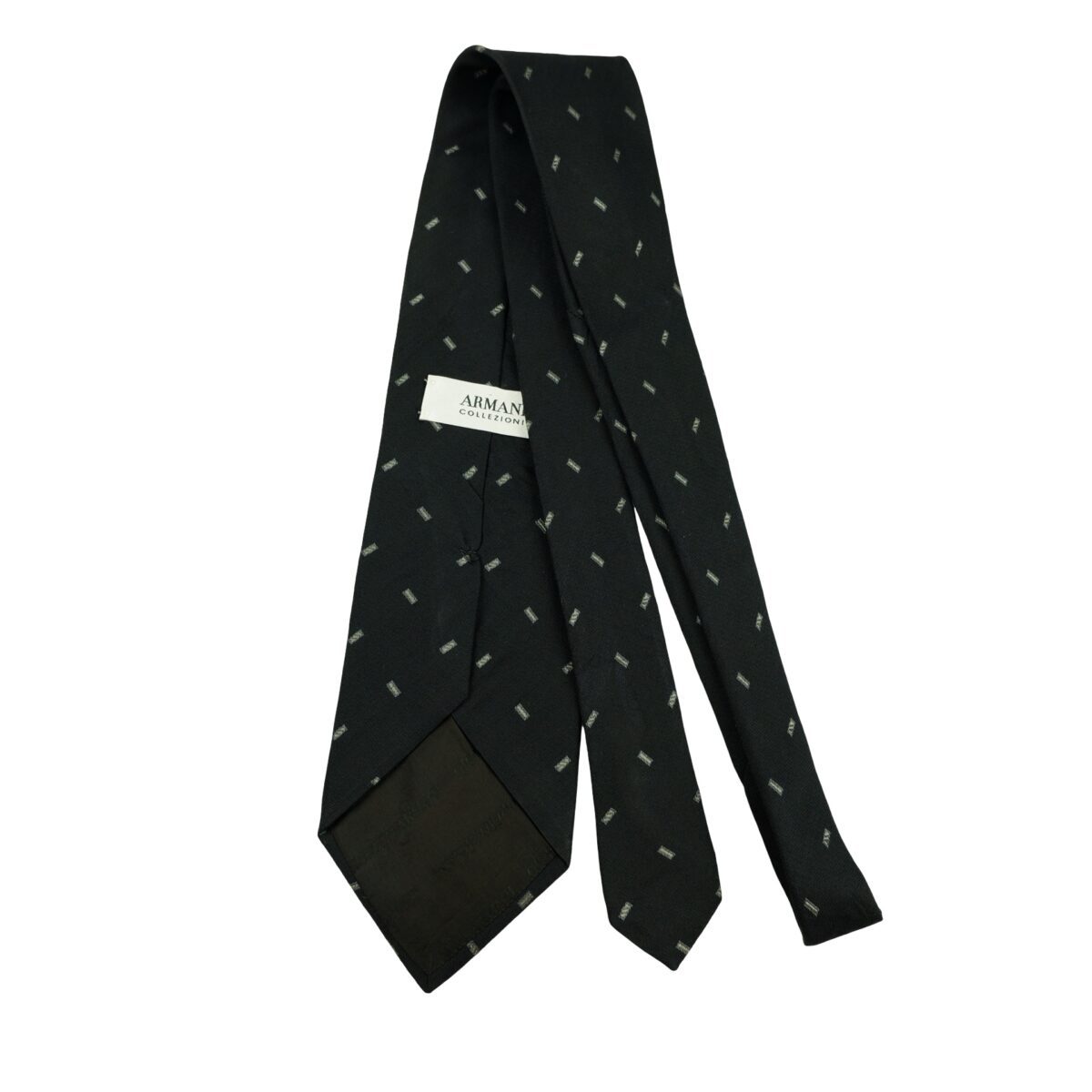 a16420 7 Armani Collezioni Tie Silk Black Geometric Italy (US Import Tax Included) มุมที่ 7