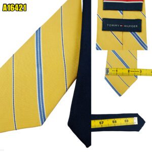 Tommy Hilfiger Tie Silk Yellow Stripe China (US Import Tax Included) มุมที่ 1