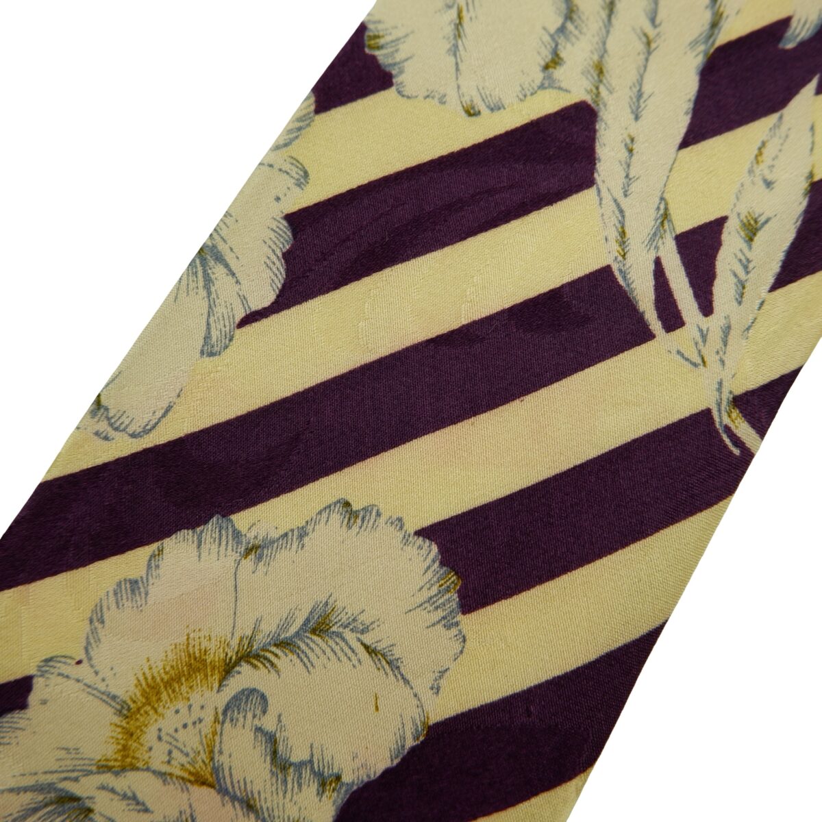 a16424 13 Hugo Boss Tie Silk Beige Purple Stripe Italy (US Import Tax Included) มุมที่ 13