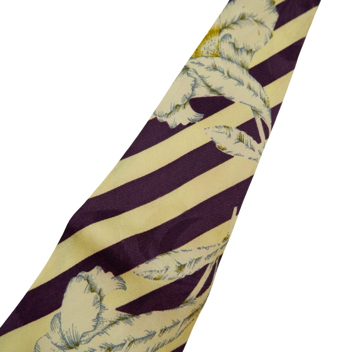 a16424 14 Hugo Boss Tie Silk Beige Purple Stripe Italy (US Import Tax Included) มุมที่ 14