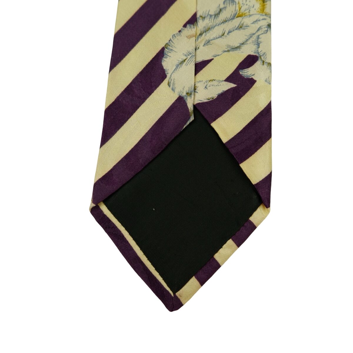 a16424 8 Hugo Boss Tie Silk Beige Purple Stripe Italy (US Import Tax Included) มุมที่ 8