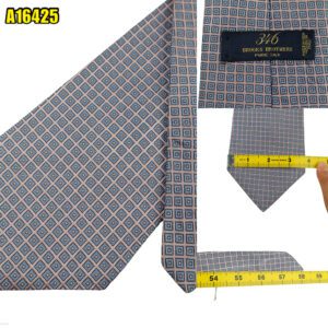 Brooks Brothers Tie Silk Pink Blue Geometric Italy (US Import Tax Included) มุมที่ 1