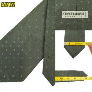 Giorgio Armani Tie Silk Gray Geometric Italy (US Import Tax Included) มุมที่ 1