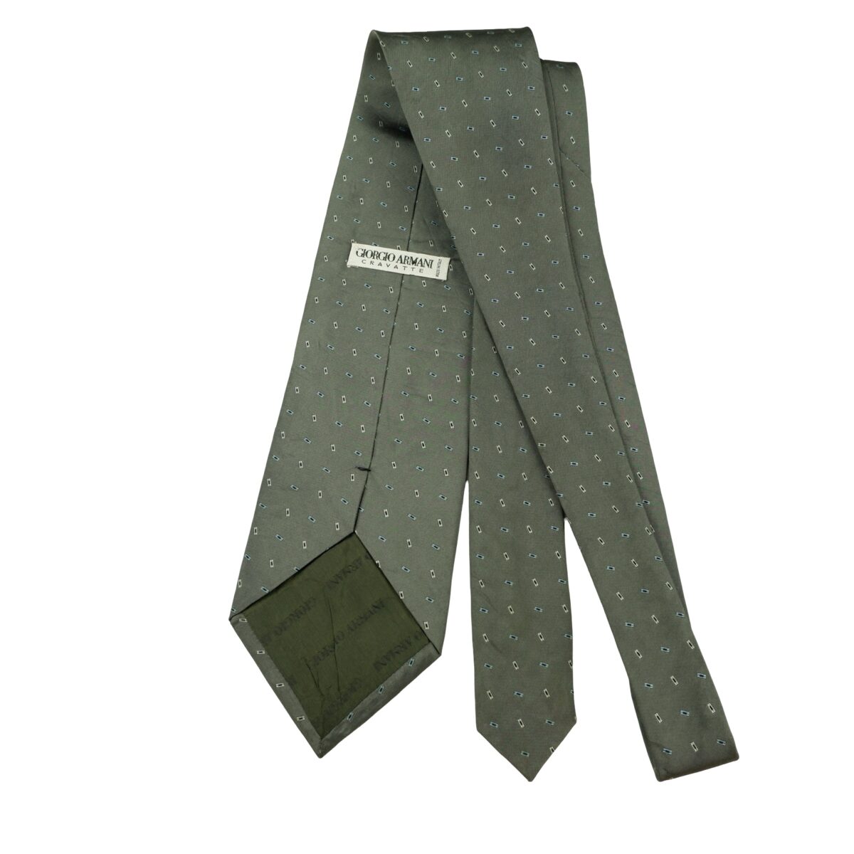 a16427 7 Giorgio Armani Tie Silk Gray Geometric Italy (US Import Tax Included) มุมที่ 7