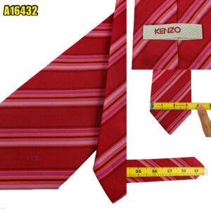 Kenzo Tie Silk Red Stripe Italy (US Import Tax Included) มุมที่ 1