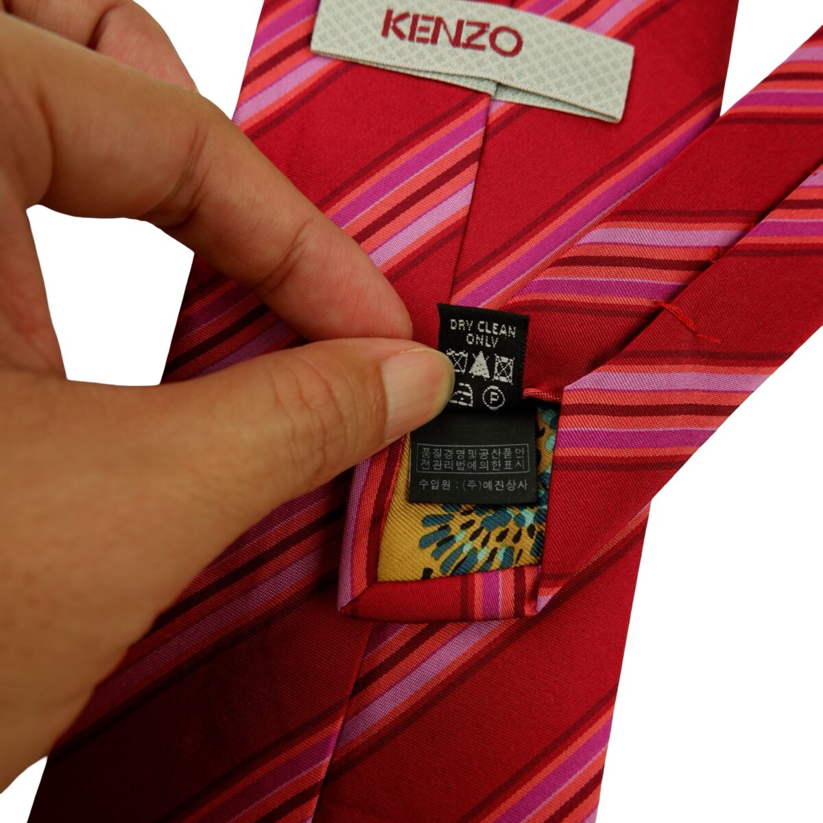 a16432 11 Kenzo Tie Silk Red Stripe Italy (US Import Tax Included) มุมที่ 11