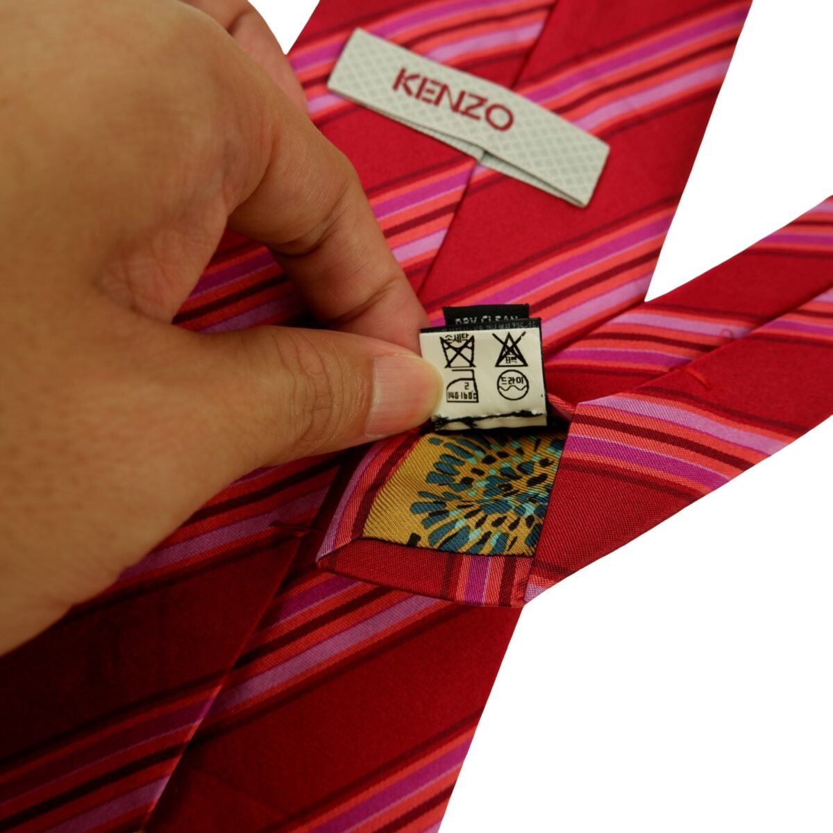 a16432 13 Kenzo Tie Silk Red Stripe Italy (US Import Tax Included) มุมที่ 13