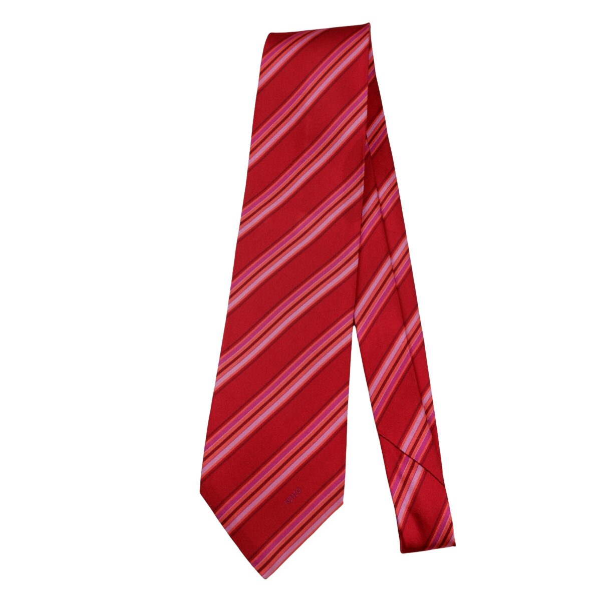 a16432 5 Kenzo Tie Silk Red Stripe Italy (US Import Tax Included) มุมที่ 5