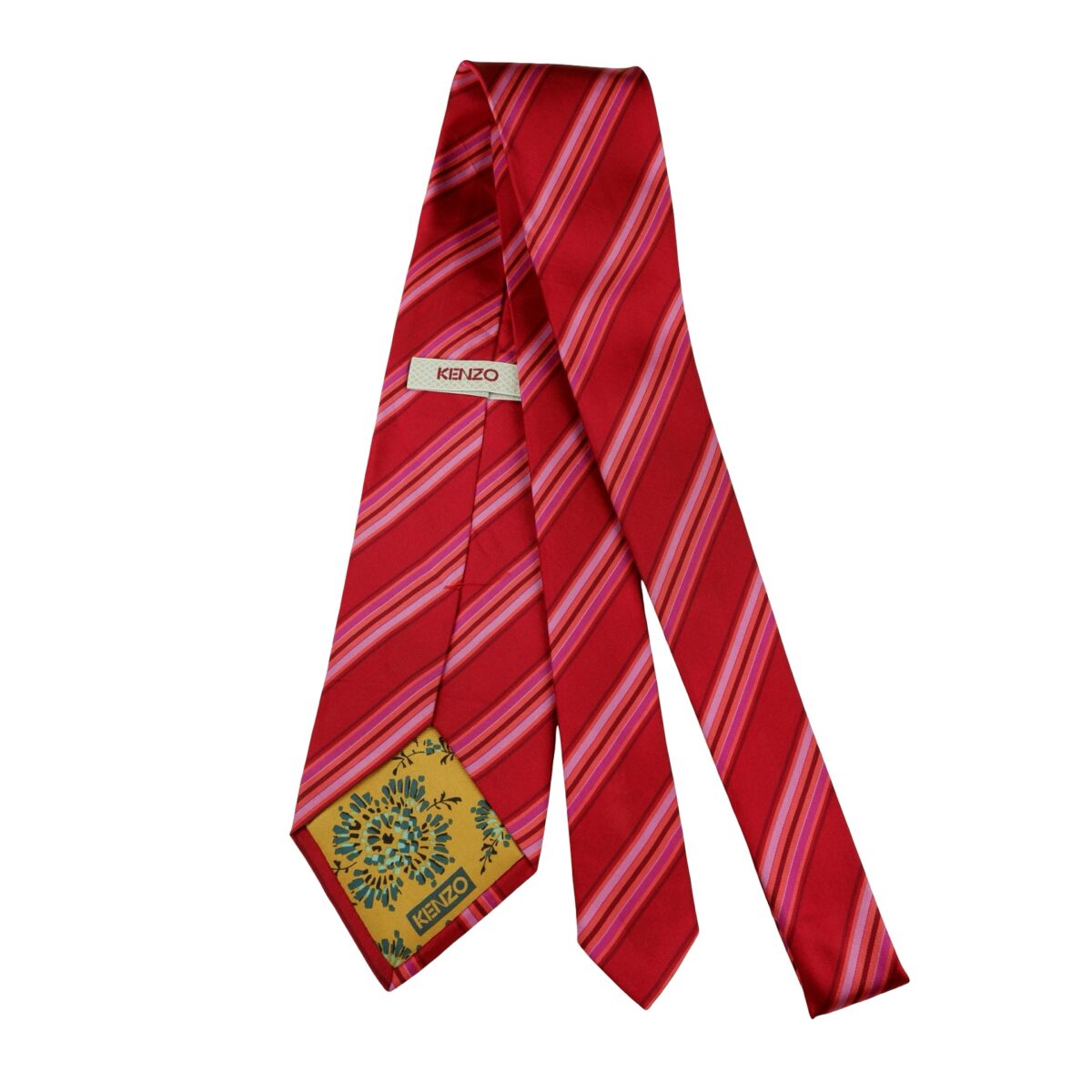 a16432 7 Kenzo Tie Silk Red Stripe Italy (US Import Tax Included) มุมที่ 7