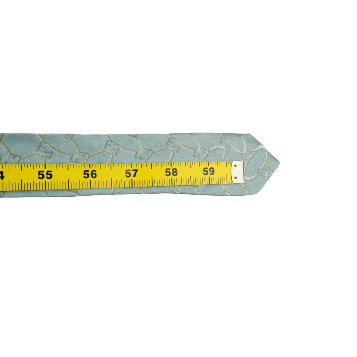 a16438 13 Fendi Tie Silk Light Blue Geometric Italy (US Import Tax Included) มุมที่ 13