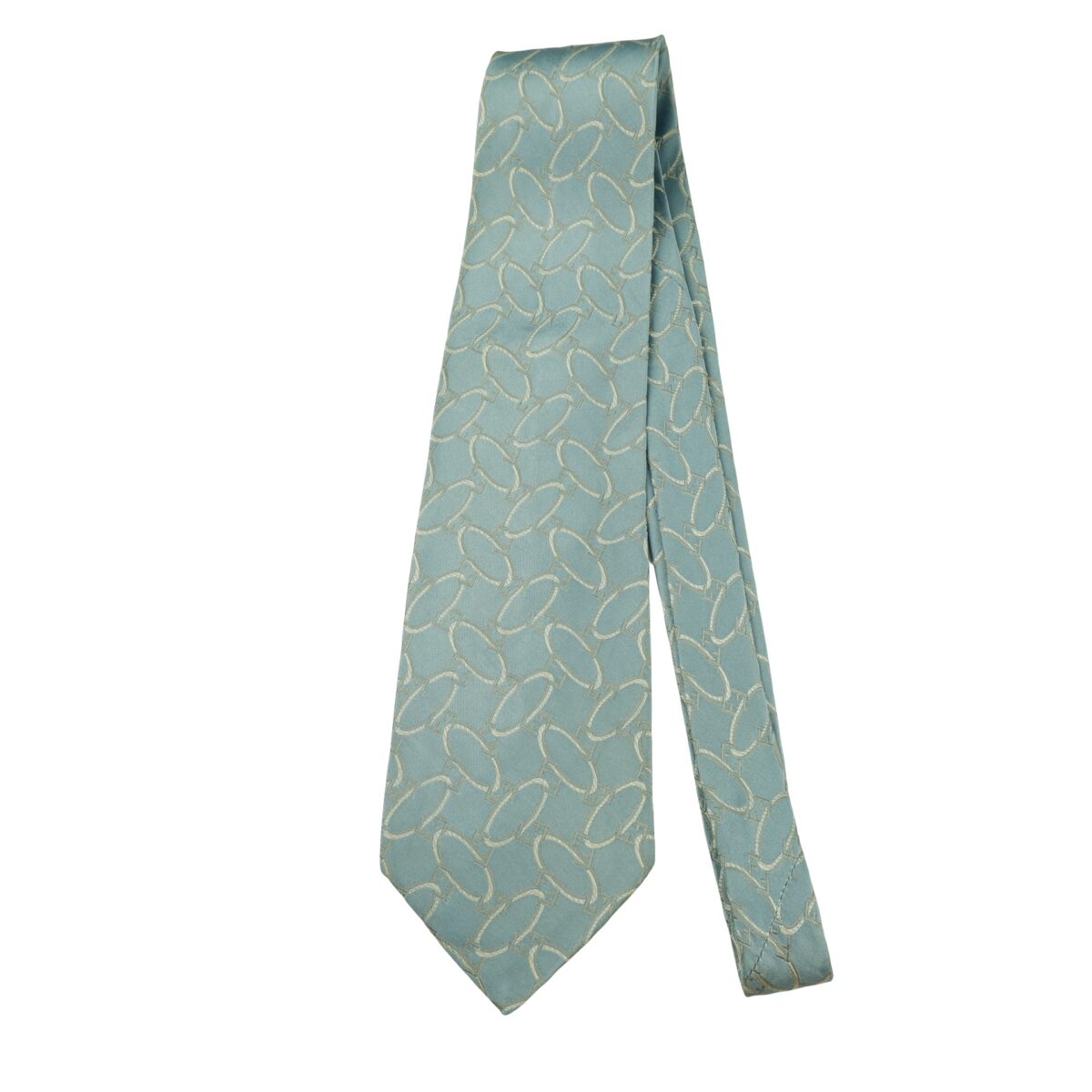 a16438 5 Fendi Tie Silk Light Blue Geometric Italy (US Import Tax Included) มุมที่ 5