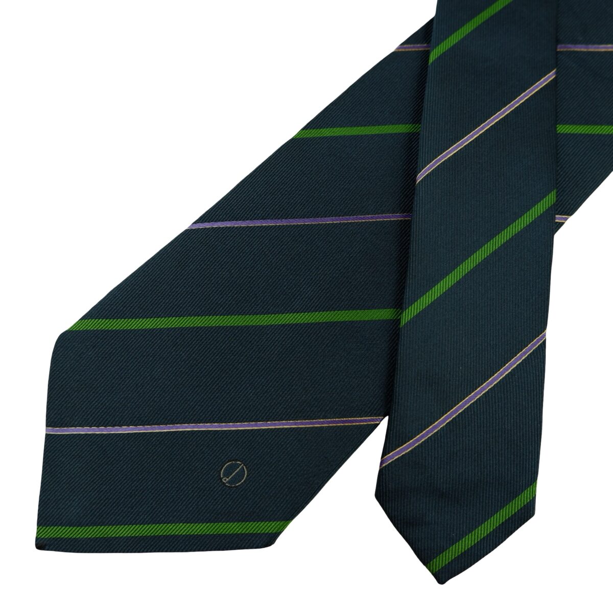 a16441 2 Dunhill Tie Silk Dark Navy Stripe Italy (US Import Tax Included) มุมที่ 2