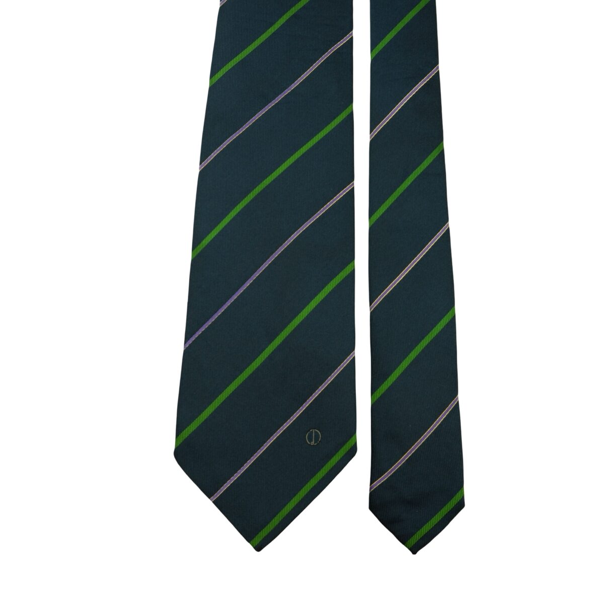 a16441 3 Dunhill Tie Silk Dark Navy Stripe Italy (US Import Tax Included) มุมที่ 3