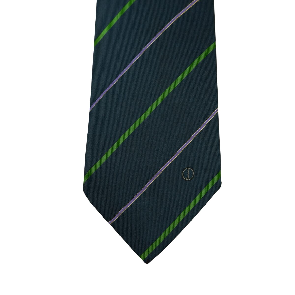 a16441 6 Dunhill Tie Silk Dark Navy Stripe Italy (US Import Tax Included) มุมที่ 6