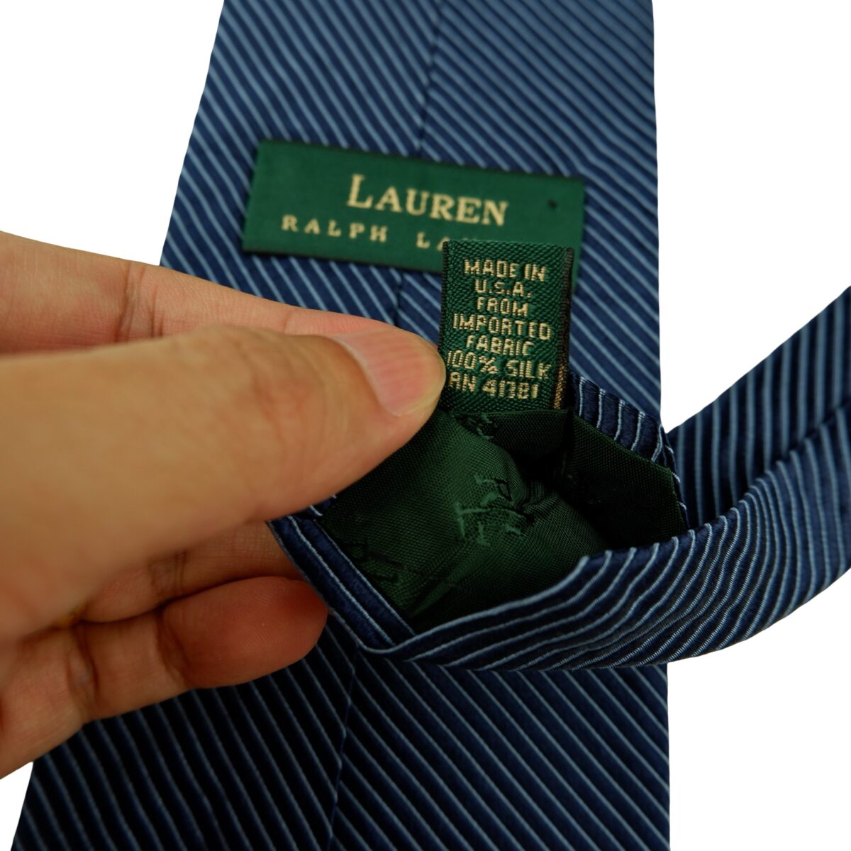 Lauren Ralph Lauren Tie Silk Navy Stripe USA (US Import Tax Included) | mesabb clothing Lauren Ralph Lauren Tie Silk Navy Stripe USA (US Import Tax Included) มุมที่ 11
