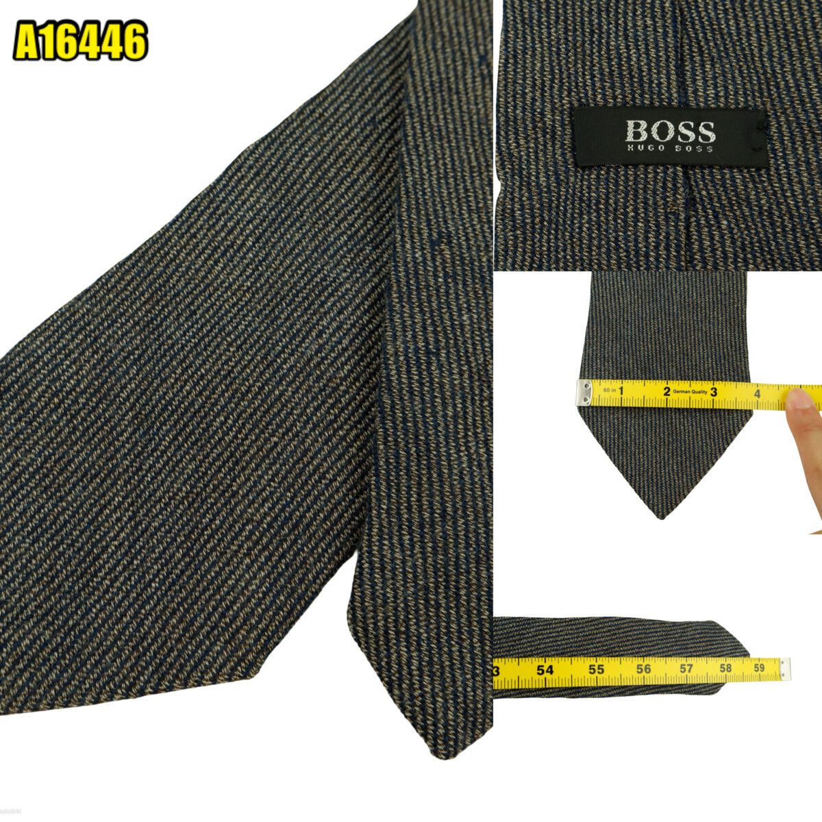 created by photogrid Hugo Boss Tie Wool Black Gray Italy (US Import Tax Included) มุมที่ 1