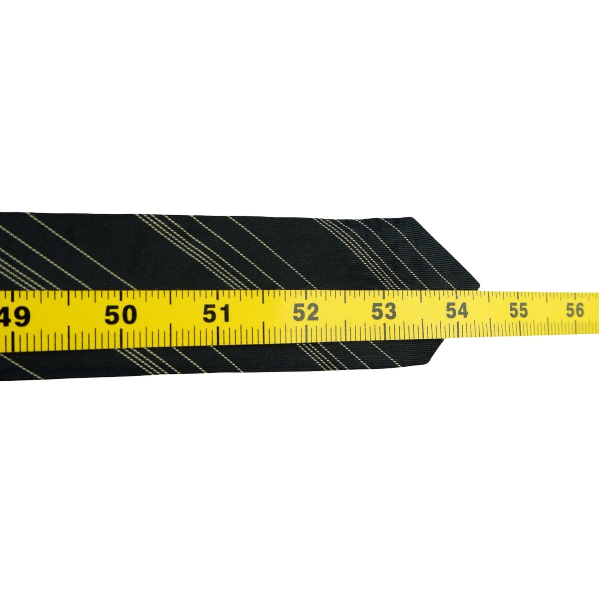 a16447 13 Giorgio Armani Tie Silk Black Stripe Italy (US Import Tax Included) มุมที่ 13