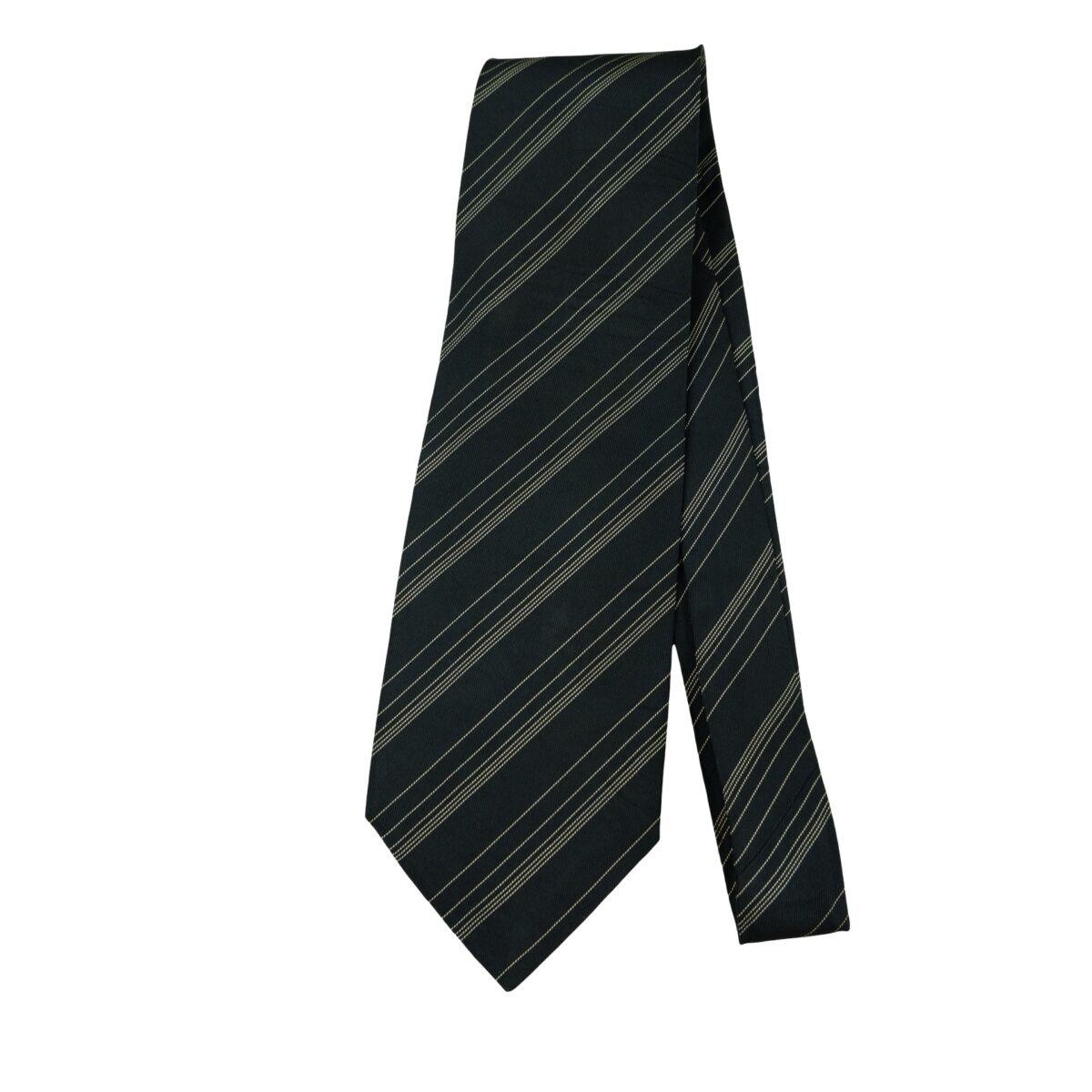 a16447 5 Giorgio Armani Tie Silk Black Stripe Italy (US Import Tax Included) มุมที่ 5