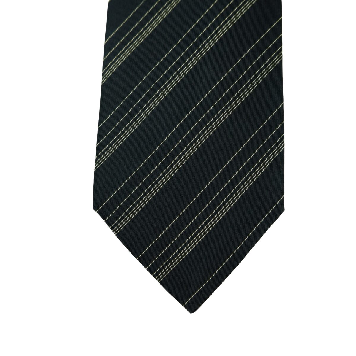 a16447 6 Giorgio Armani Tie Silk Black Stripe Italy (US Import Tax Included) มุมที่ 6