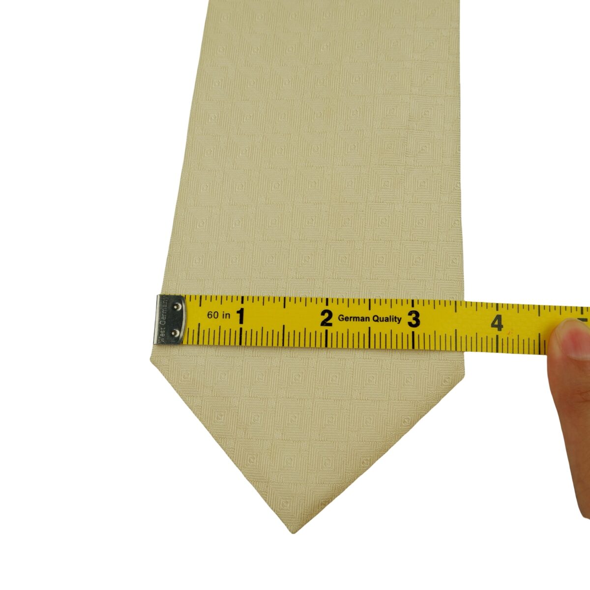 a16449 12 Salvatore Ferragamo Tie Silk Beige Geometric Italy (US Import Tax Included) มุมที่ 12