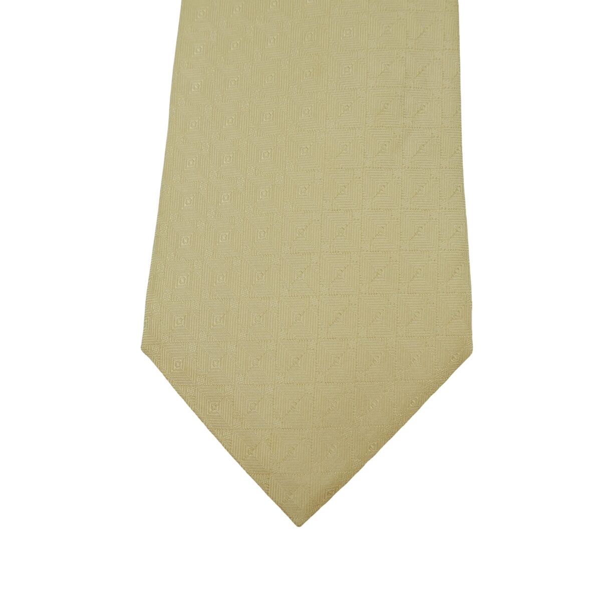 a16449 6 Salvatore Ferragamo Tie Silk Beige Geometric Italy (US Import Tax Included) มุมที่ 6