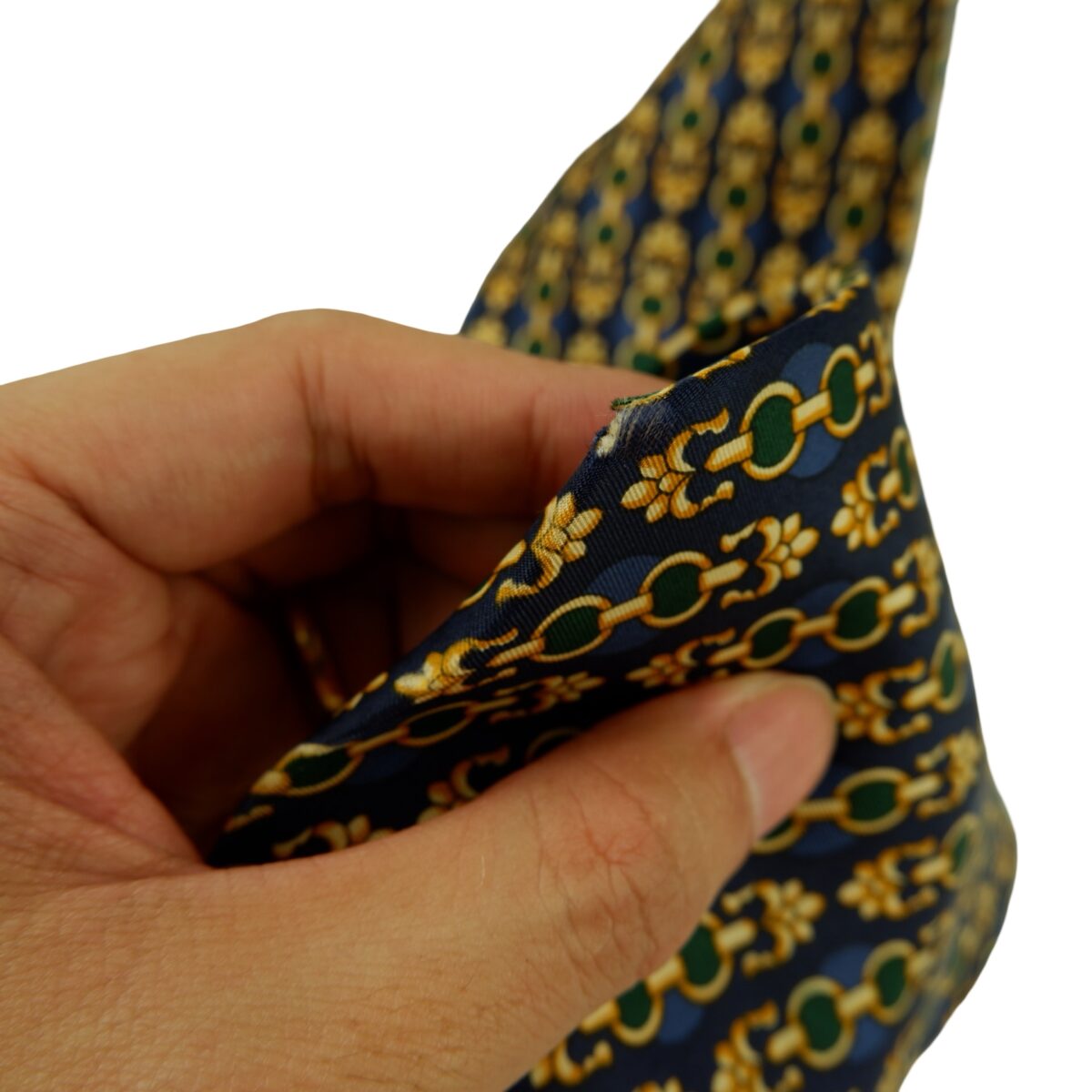 a16451 13 Fendi Tie Silk Dark Navy Abstract Pattern Italy (US Import Tax Included) มุมที่ 13