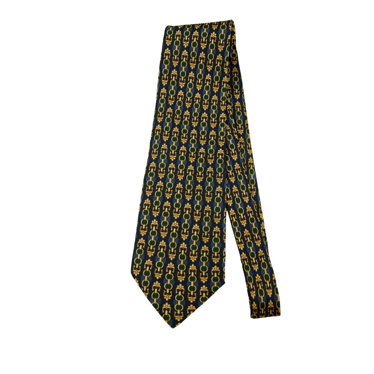 a16451 5 Fendi Tie Silk Dark Navy Abstract Pattern Italy (US Import Tax Included) มุมที่ 5