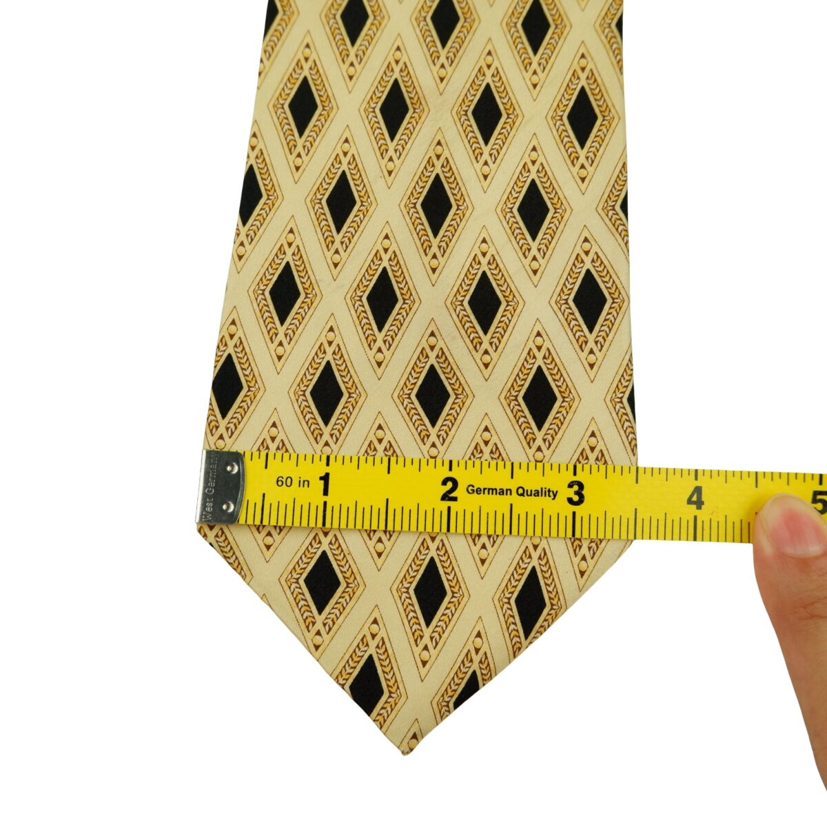 a16452 11 Lanvin Tie Silk Brown Geometric France (US Import Tax Included) มุมที่ 11