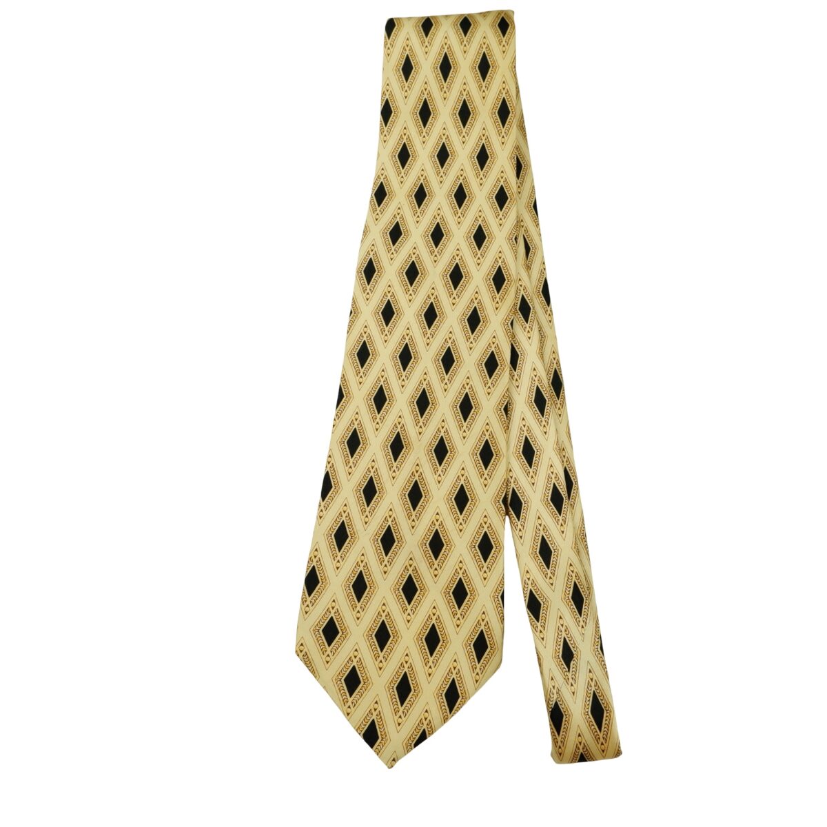 a16452 5 Lanvin Tie Silk Brown Geometric France (US Import Tax Included) มุมที่ 5