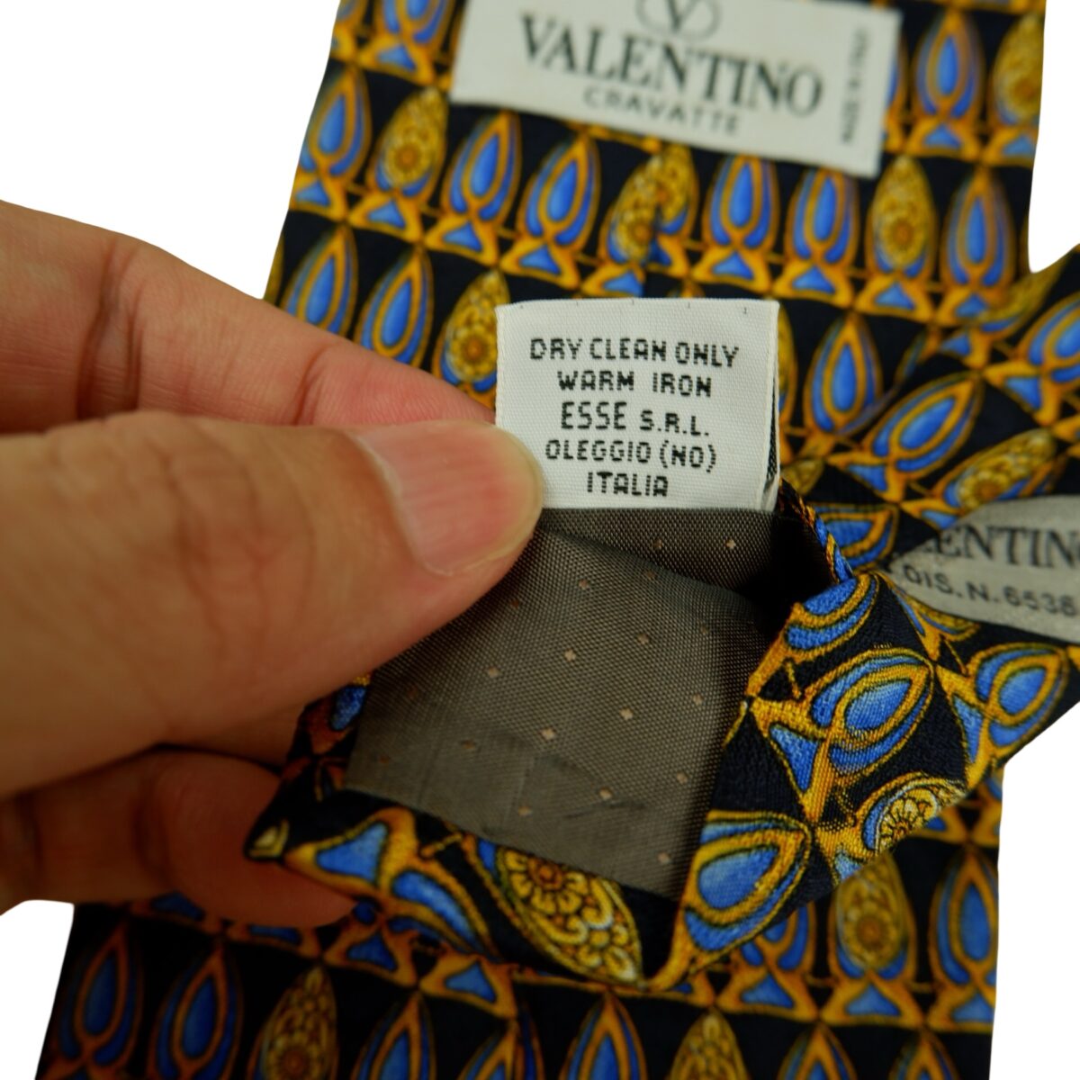 a16453 11 Valentino Tie Silk Black Abstract Pattern Italy (US Import Tax Included) มุมที่ 11