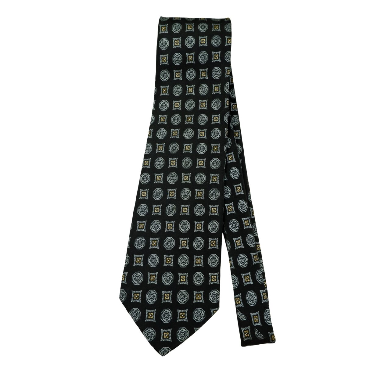 a16456 5 Givenchy Tie Silk Black Geometric Italy (US Import Tax Included) มุมที่ 5