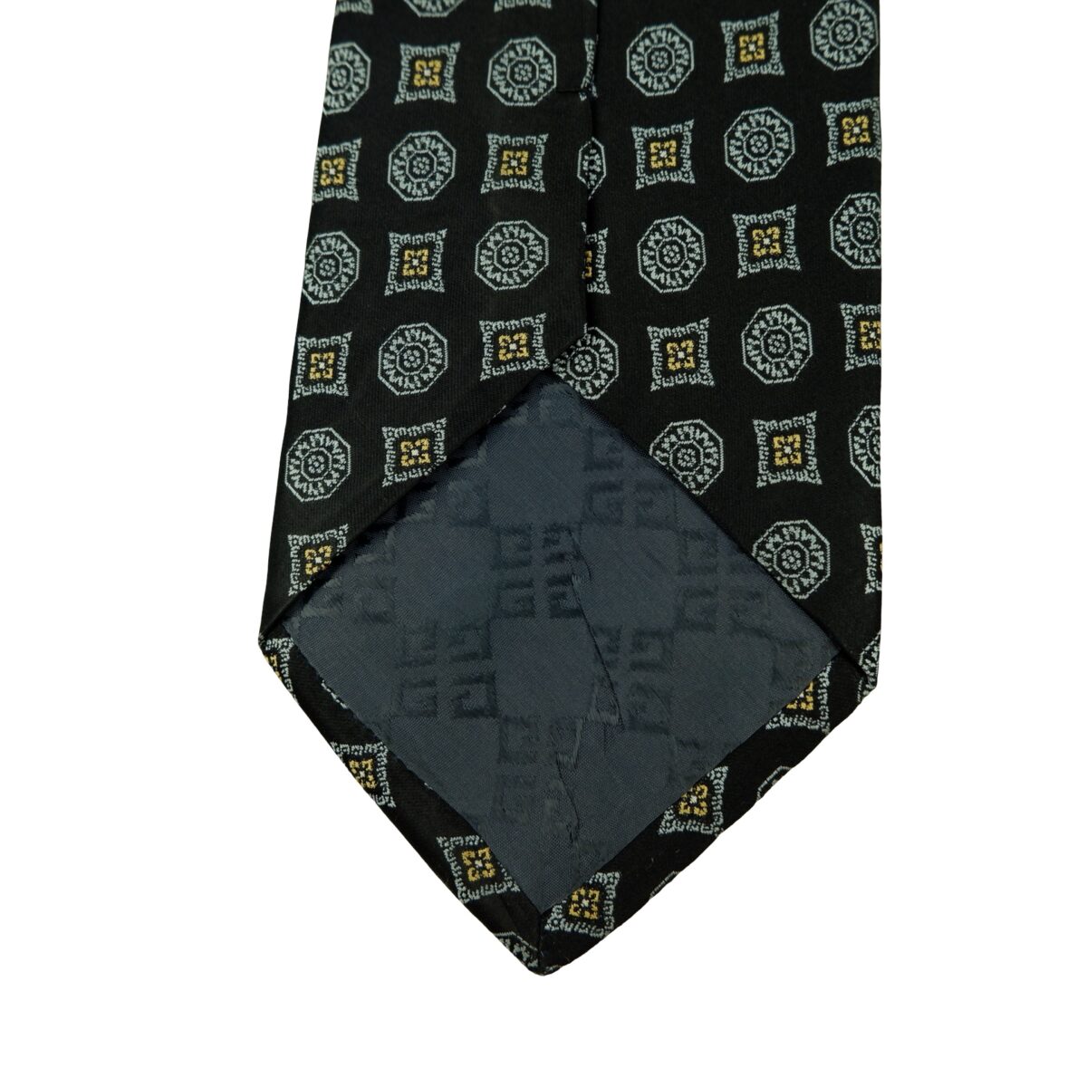 a16456 8 Givenchy Tie Silk Black Geometric Italy (US Import Tax Included) มุมที่ 8