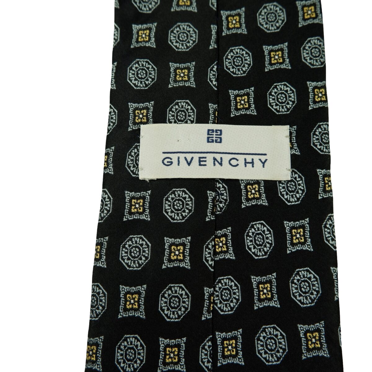 a16456 9 Givenchy Tie Silk Black Geometric Italy (US Import Tax Included) มุมที่ 9